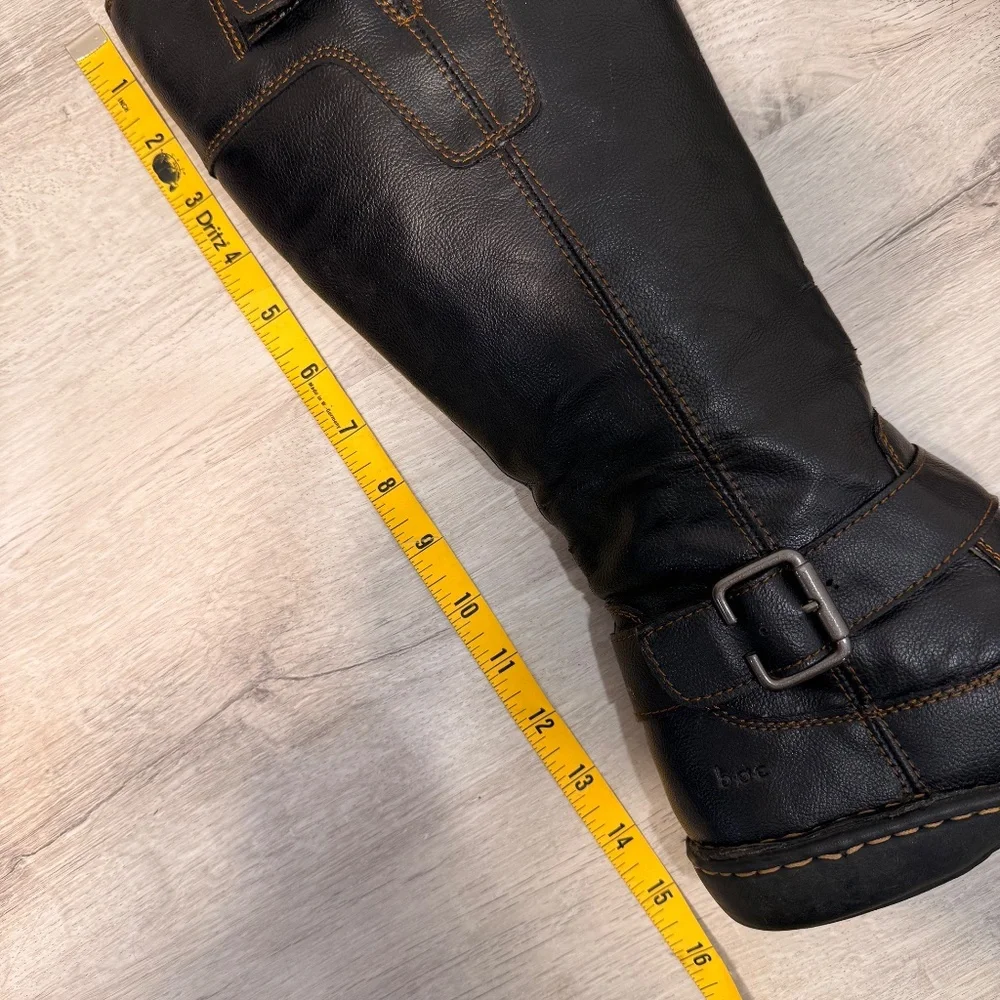 EUC B.O.C. Brown Zip Up Man Made Material Boots, Size 6.5